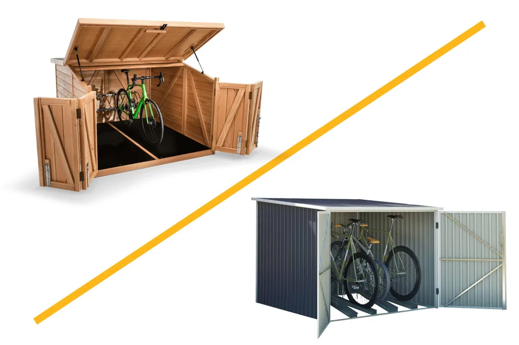 Wood vs metal bike shed comparison