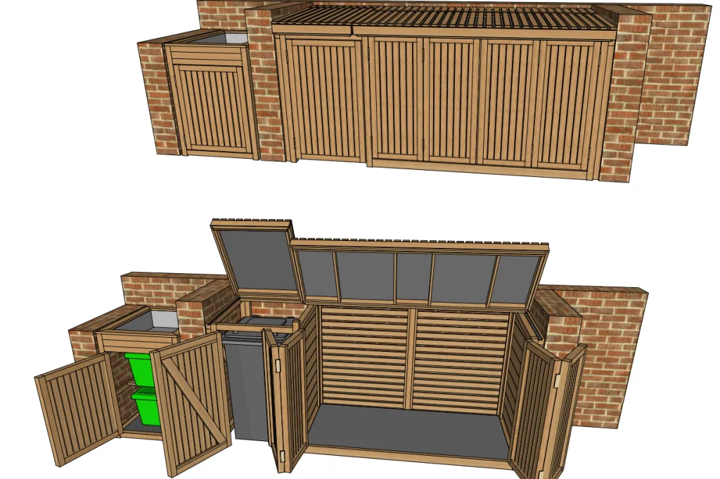 Backhouse Brick Enclosed Bike and Bin Stores