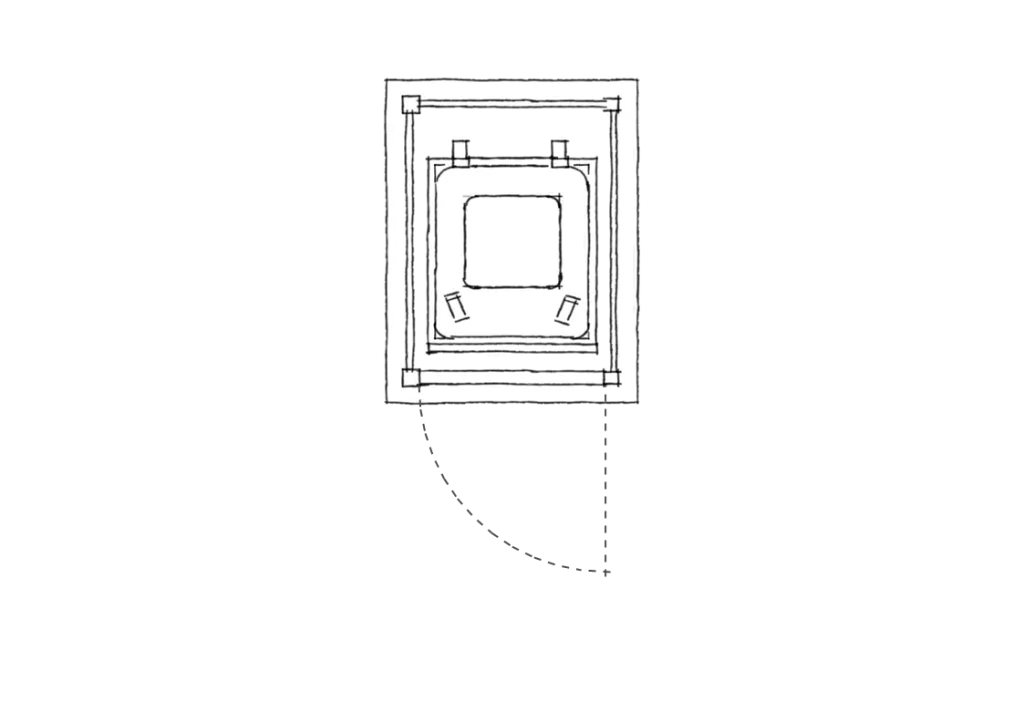 Single wheelie bin store plan