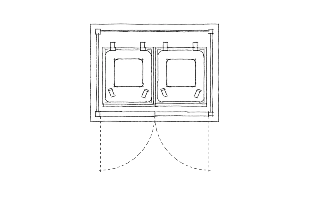 Double wheelie bin store plan