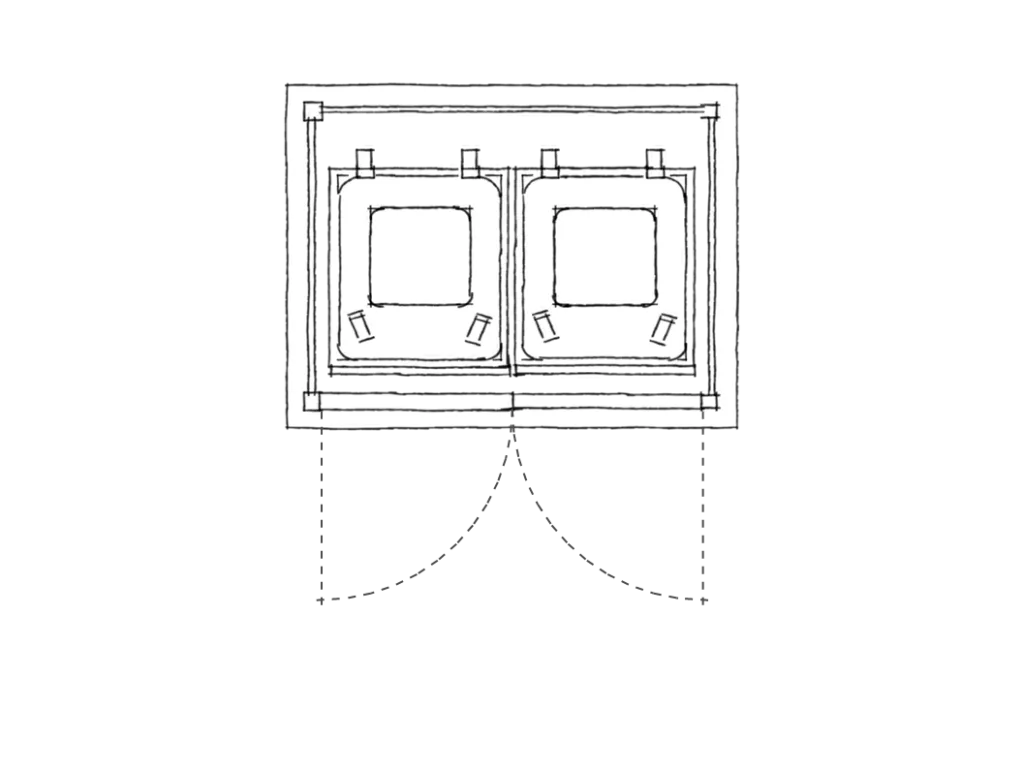 Double wheelie bin store plan