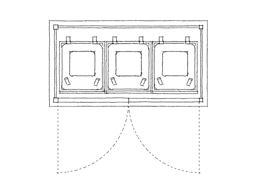 Triple wheelie bin store plan