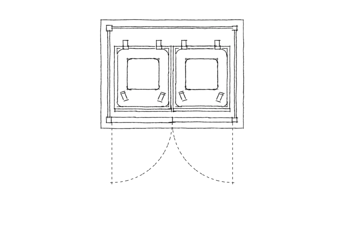 Double wheelie bin store plan
