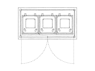 Triple wheelie bin store plan