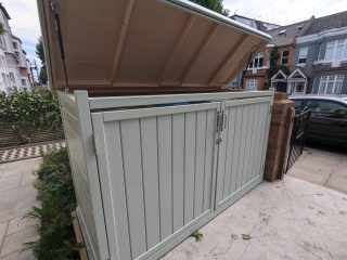 Open lid Binstore Zinc grey